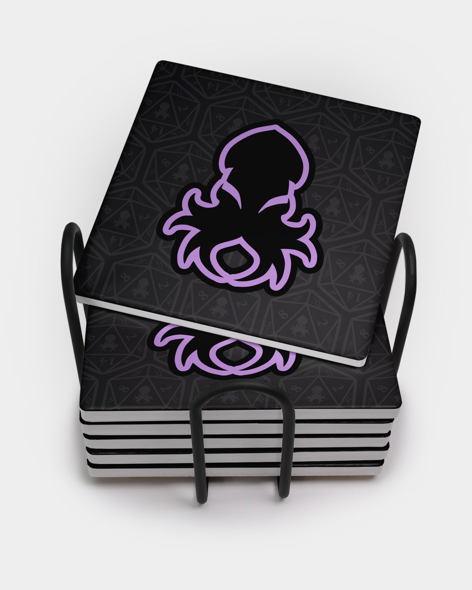 Purple Kraken Square Coaster Set